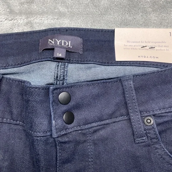 NYDJ Women's Size 14 Short Jeans Lift Tuck Technology Dark Blue Denim Straight - Picture 2 of 12